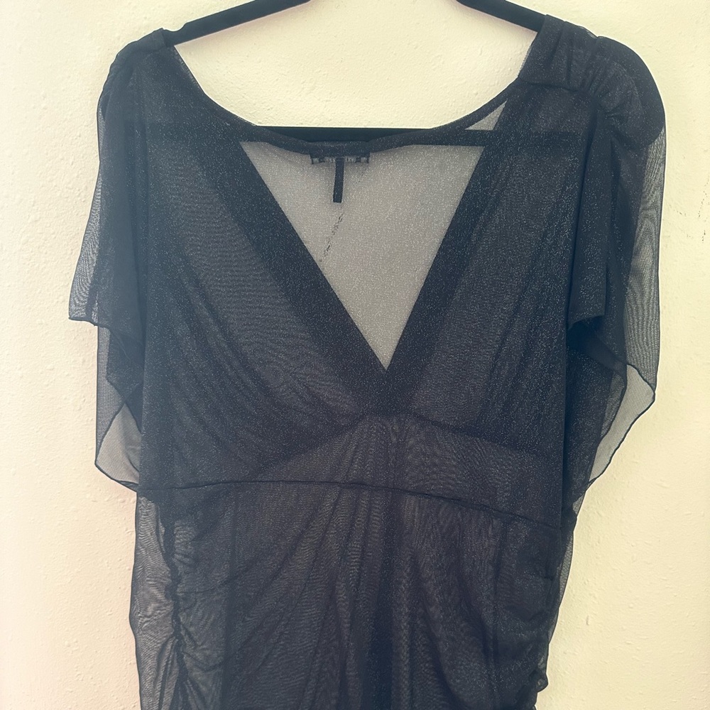 Sheer glittery blouse club wear